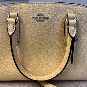Coach Pebbled Leather Satchel Crossbody – Light Yellow